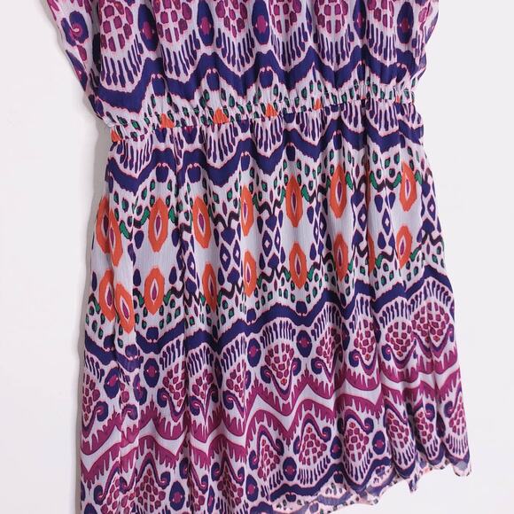 GAP Sheer Overlay Boho Aztec Spaghetti Strap Short Dress Large - Picture 4 of 9